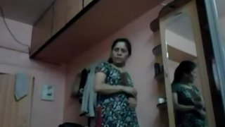 Indian wife caught on hidden cam changing in bedroom